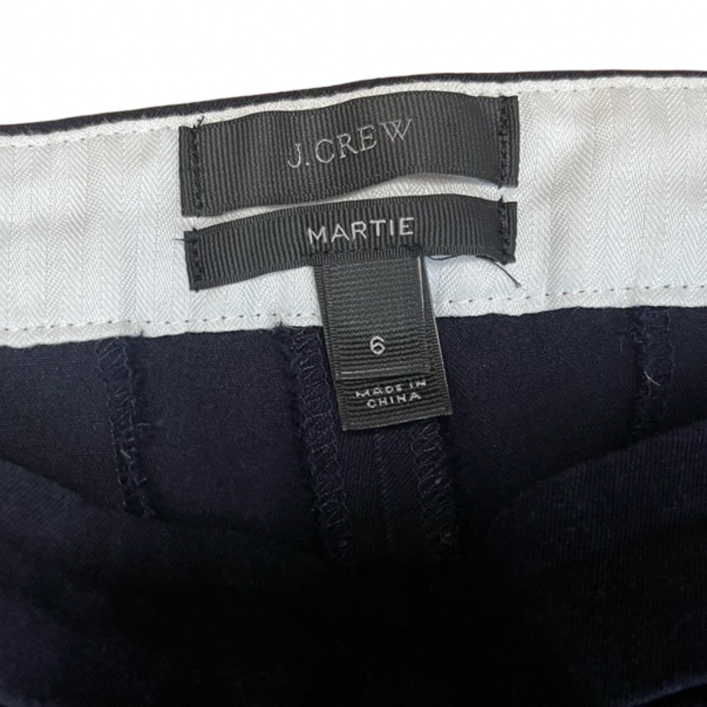 J.Crew Martie Bi-Stretch Cotton Blend Slim Crop Pants Navy Blue - Size 6 - Picture 7 of 14